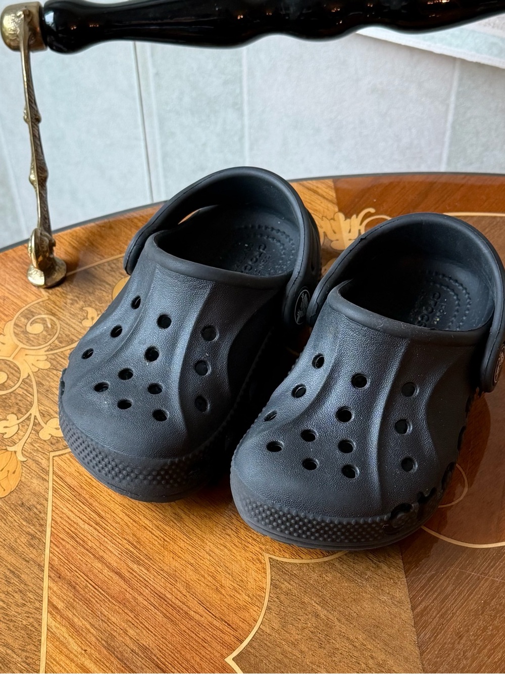 Black Toddler Crocs Clogs Slip-On Shoes 6 6c Baya Clog